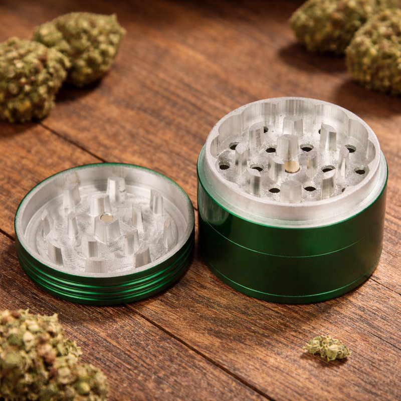 Wardan Store Premium Aluminium Herb Grinder 4 Part | Sharp Teeth Crusher with Mesh Filter Hand Muller Grinder