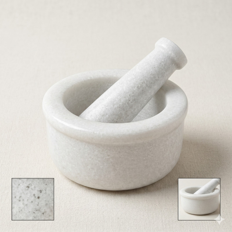 Palak Handicraft WHITE MARBLE IMAM DASTA-5605 Hand Muller Grinder