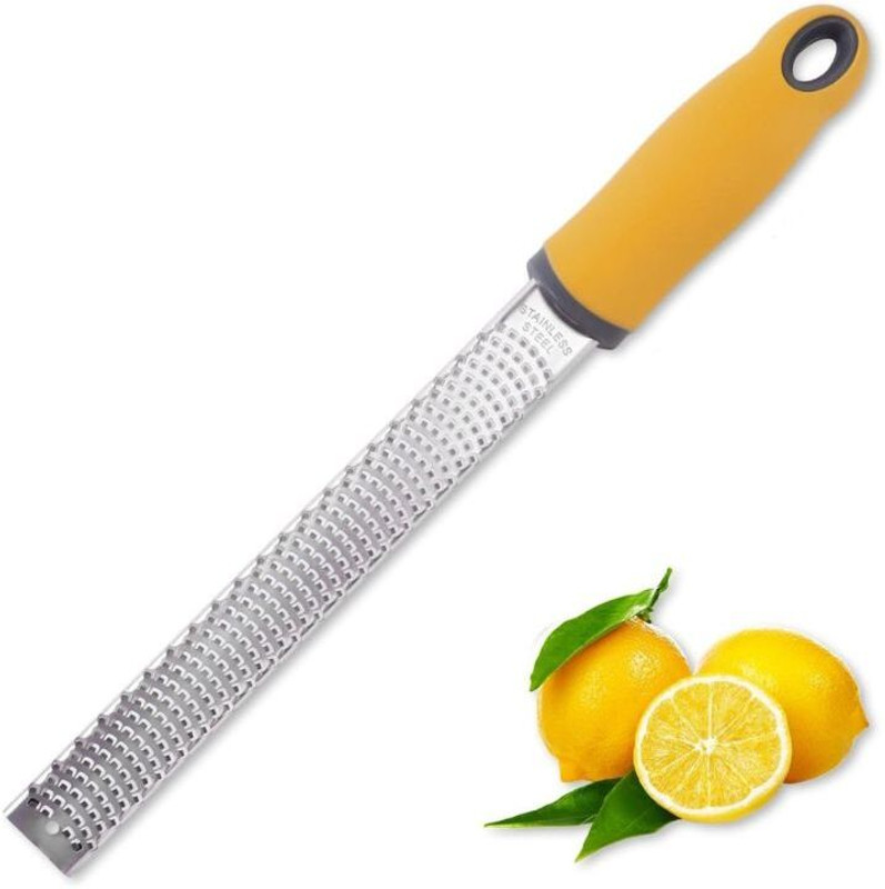 Sugalsu Stainless Steel Lemon zester Non-Slip Handle Cheese Grater Peeler (Pack of 1) Hand Muller Grinder