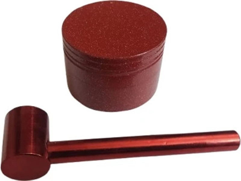 Himalayan Range 50 MM RED CRUSHER WITH 1 METAL PIPE Hand Muller Grinder