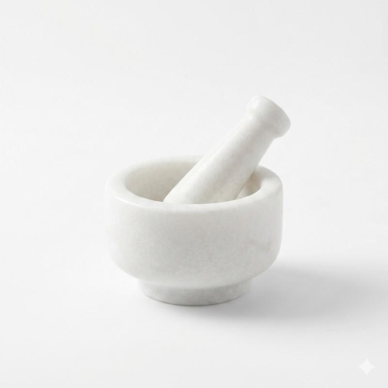 PVG WHITE MORTAL-PESTLE | UKHAL MUSAL-4X4 Hand Muller Grinder