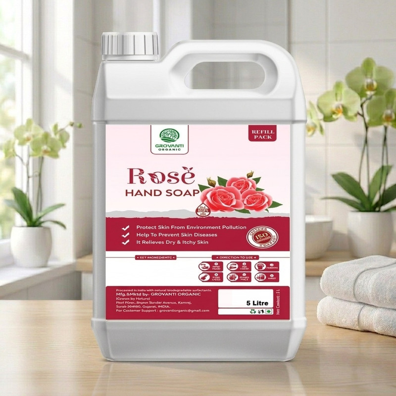 GROVANTI ORGANIC Awesome Orchid Hand Wash Liquid Protection from Germs, Liquid Handwash 5 litre Hand Wash Can(5 L)