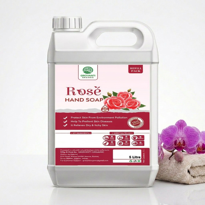 GROVANTI ORGANIC Awesome Orchid Hand Wash 5 liter, Liquid Handwash 5 litre Hand Wash Can(5000 ml)