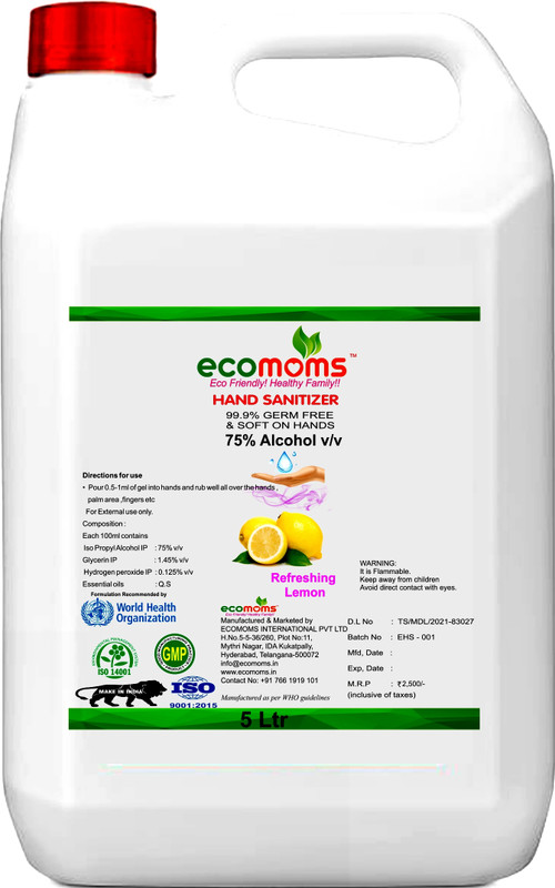 ecomoms Liquid Hand Sanitizer Can(5 L)