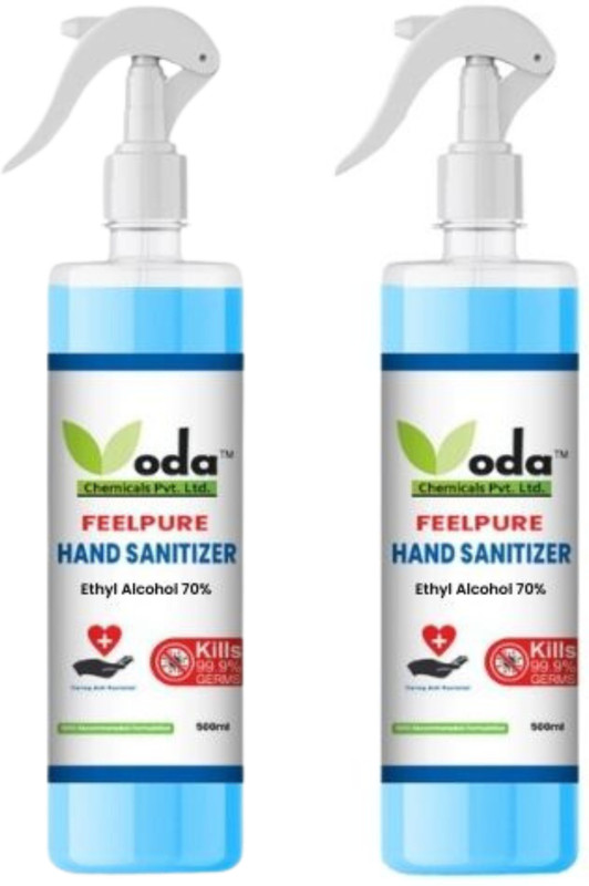 ODA FEELPURE No 1  Ethyl 70% TOP SELLING ( 2 x 500ml) Hand Sanitizer Bottle + Dispenser(2 x 500 ml)