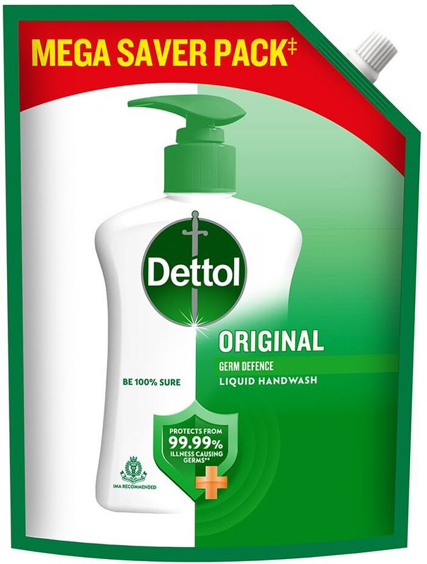 Dettol Original, liquid soap for bottle, no powder, 10X Germ Protection Hand Wash Refill Pouch(1350 ml)