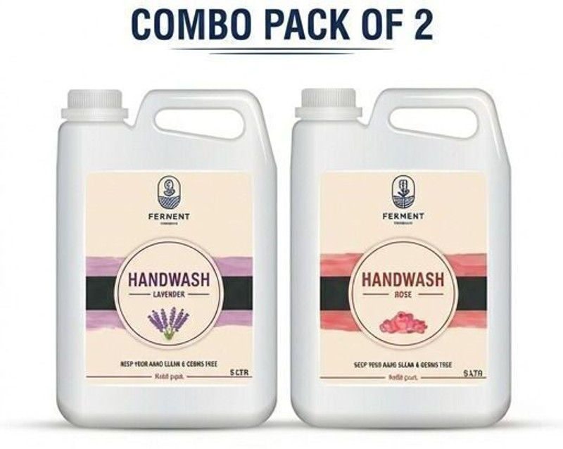 FERMENT ORGANICS LAVENDER Gentle Hand Wash & Pure Rose Hand Wash Combo 10L Hand Wash Can(2 x 5 L)