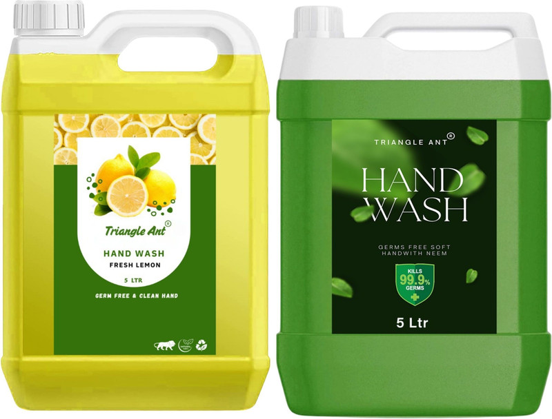 Triangle Ant Liquid Refill - Power of Lemon Neem | Moisturizing Germ Protection Hand Wash Can(2 x 5 L)