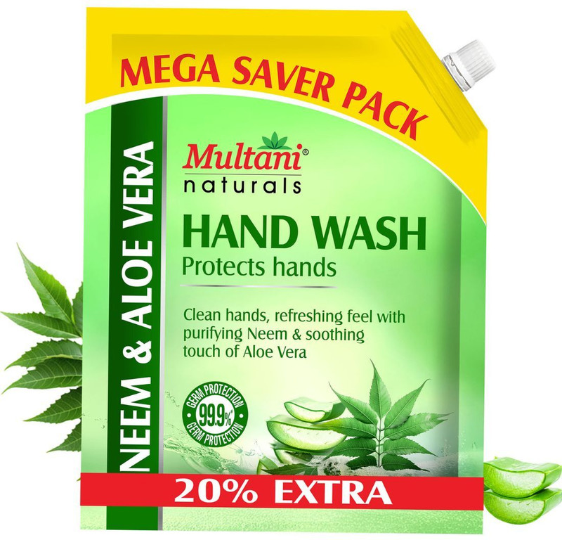 Multani Liquid Handwash Refill Pack | 99.9% Germs Protection | Soft on Hands - Hand Wash Refill Pouch(1200 ml)