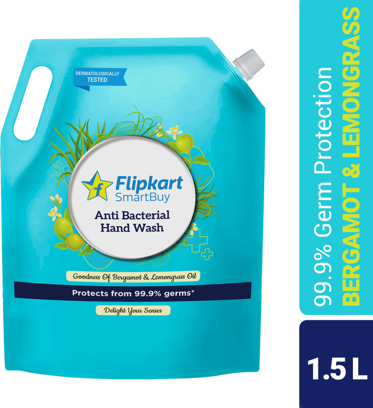 Flipkart SmartBuy Anti-Bacterial Lemongrass & Bergamot Moisturising Hand Wash Refill Pouch(1.5 L)