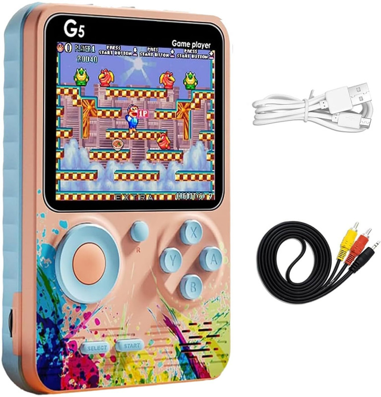 CHG SDSDS_G5Video Game for Kids, 500 in 1 Retro Game Box with 2 Player Gamepad 1 GB with RETRO GAMES(Multicolor)
