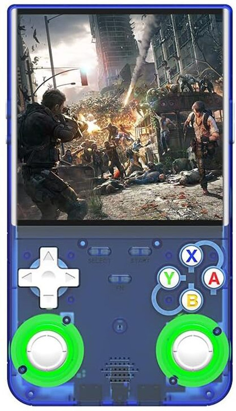 Playtastic R36 Ultra Game Console 4 inch Retro Emulator System 64 GB with 20000+Preinstall video game 20+ Simulators(Blue)