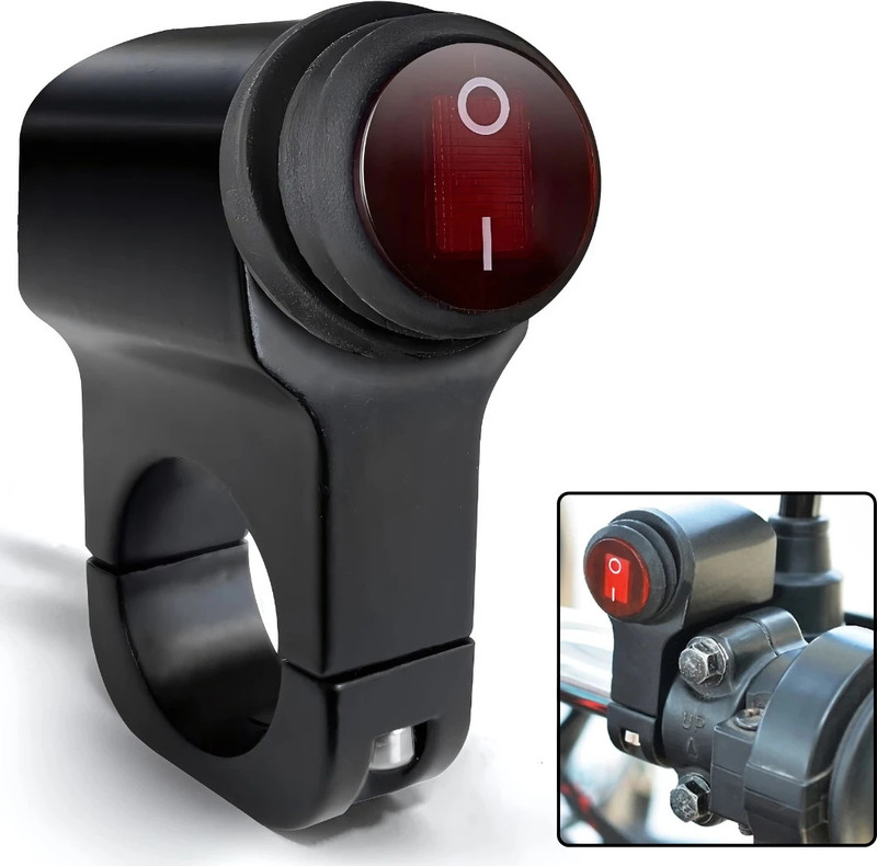 AutoPowerz 12v Motorcycle Switch Clip-on Handle Bar(Black)