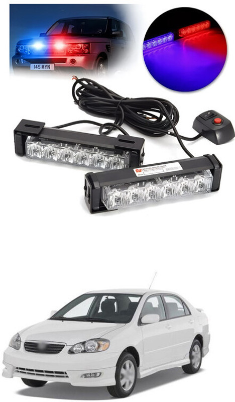LOVMOTO Red Blue Emergency LED Police Lights Bar Warning Deck Dash Grille Lights sg402 Handle Bar(Multicolor)
