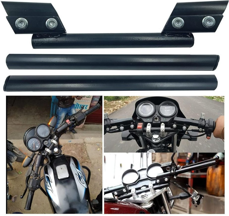 INGPRIDE NEW DESIGN 3 Piece Universal Handle Bar for All Hero Splendor Bikes Handle Bar(Black)