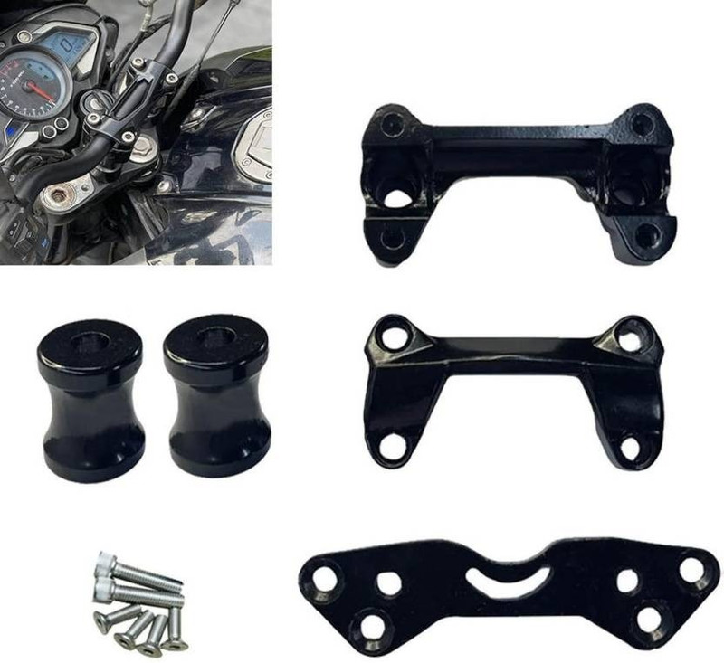 way2gmart Complete Pulsar NS200 Handle Conversion Kit Black PCKB-079 Clip-on Handle Bar(Black)