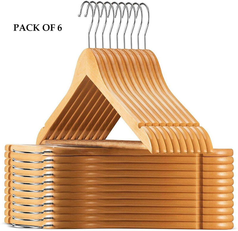 ROLLYWARE Wooden Dress Pack of 3 Hangers For  Dress(Beige)