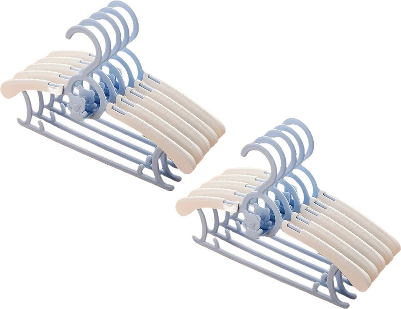 MAAGHI Adjustable hangers for all types of clothes, universal sizes for kids and adults Plastic Dress Pack of 10 Hangers For Dress(Blue)