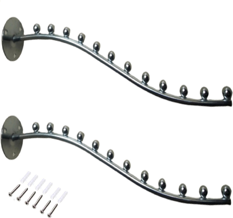drope 12-pin Wall Drope Shop Showroom Display Hook Rail bar for Clothes Kitchen Steel Dress Pack of 2 Hangers For  Dress