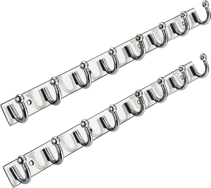 APERSON 8 Pin Cloth Hanger Wall Mount Cloth Hanger Wall Hook Door Hooks (Pack of 2) Hook Rail 2(Pack of 2)