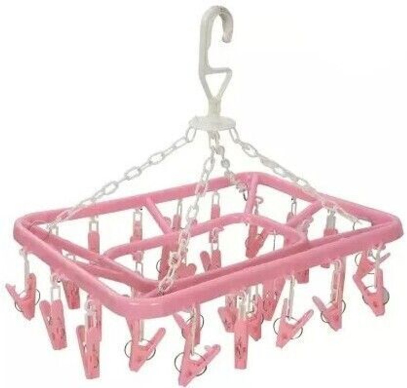 KOGENT ENTERPRISES Plastic Ceiling Cloth Dryer Stand 360 Degree Portable & Rotatable 32 Clips Space Plastic Tie Hanger For  Tie(Red)