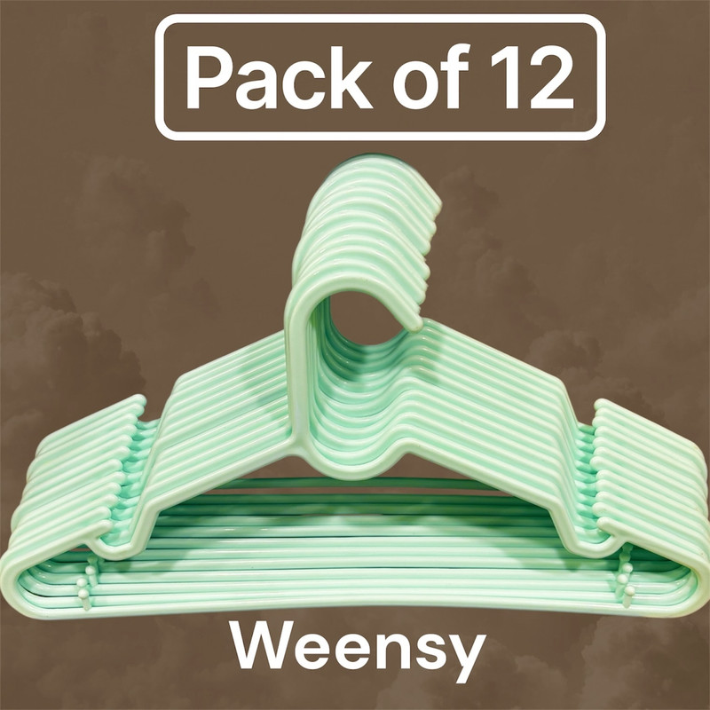 WEENSY Flexible Plastic Hangers Green Pack of 12 Plastic Dress Pack of 12 Hangers For Dress(Green)
