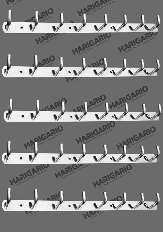 Harigario Stainless Steel Wall Hook Rack – 40 Hooks Steel Dress Pack of 5 Hangers For  Dress(Silver)