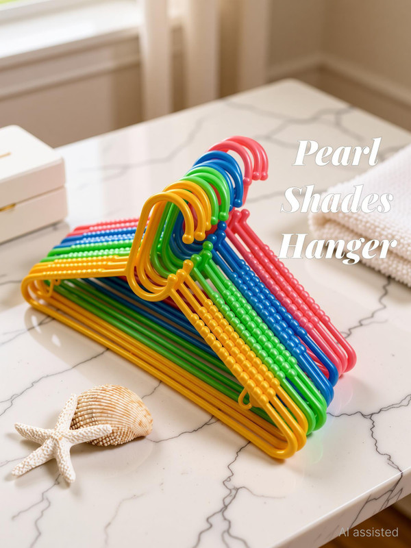 WEENSY Pearl Shade Plastic Hanger Pack of 12 Plastic Saree Pack of 12 Hangers For Saree(Multicolor)