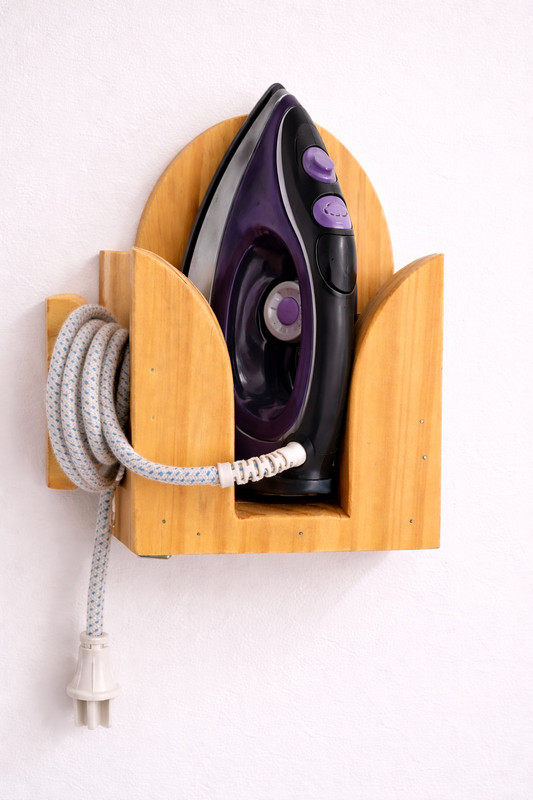 Anaya Anaya Handcrafted Wooden Wall Mount Iron Holder – Universal Iron Stand Accessories Organizer