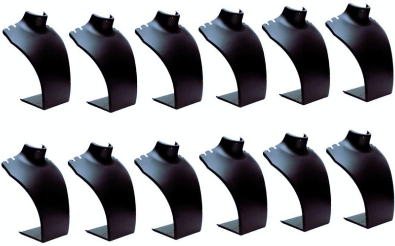 SPPLAST Jewelry Necklace Display Bust(Set of 12)–Black Curved Stand for Chains-Pendants Jewellery Organizer