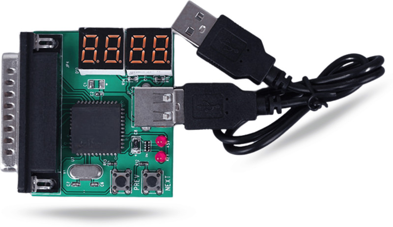 Octec USB 4-Digit Motherboard Card BIOS POST Code Reader LPT Interface for PC Testing 2.5 inch Motherboard Diagnostic POST Card Tester(For Laptops and Desktops with 25-Pin Parallel (LPT) Port, Green)