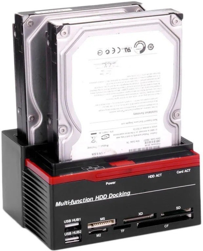 microware All in 1 SATA IDE HDD Docking Station For 2.5/3.5 Hard Disk MS/M2/XD/CF/SD/TF 3.5 inch Docking Station(For 2.5 /3.5 SATA & IDE HDD Enclosure Docking Dock Station, Black)