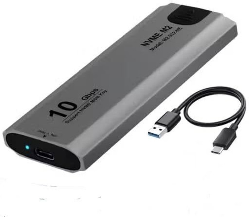 HITRIME M.2 NVMe SSD Enclosure Adapter, Tool-Free USB C 3. Gen1 (10Gbps) NVMe M.2 PCIe 2.5 inch Shock Resistant SSD Enclosure(For (M-Key & M+B Key) NVMe SSD (2230 / 2242 /2260 / 2280), Grey)