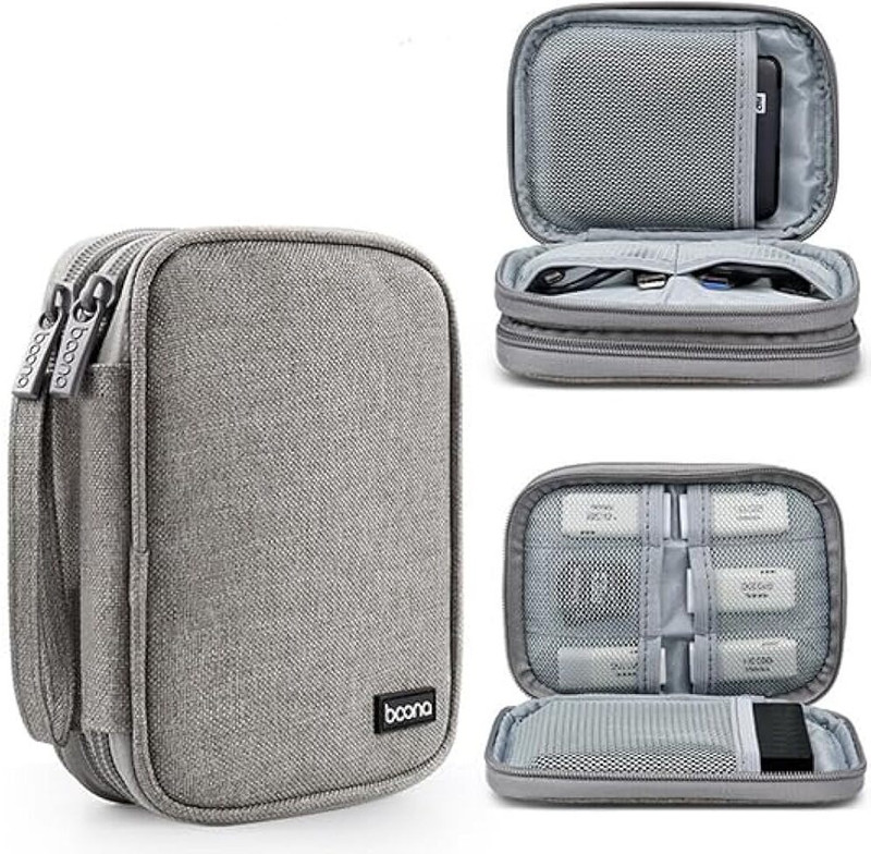 Verilux Carrying Case for 2.5 inch SSD Hard Drive Double Layer Storage Bag Organizer 2.5 inch Shock Resistant Hard Disk Case(For IDE, Serial ATA, WDBAC8R45, WDBABM1679, Dell AEX34T4, Silver)