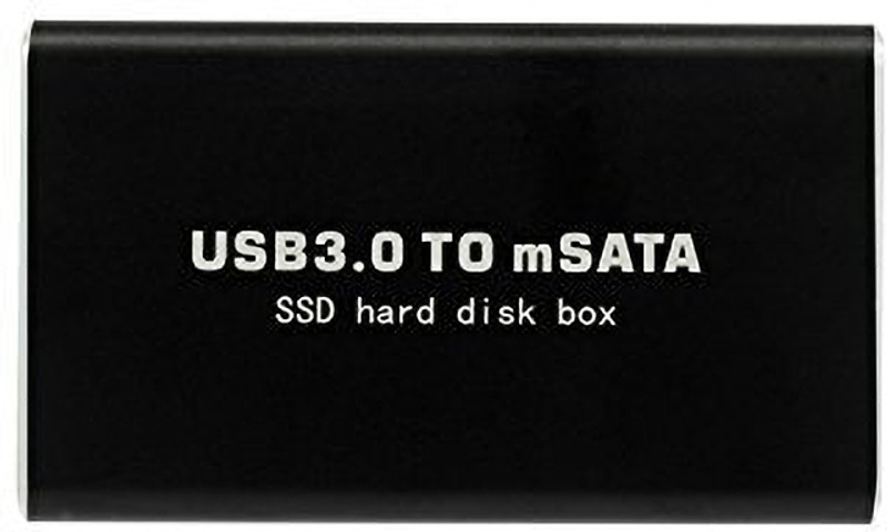 ULTRABYTES Untra slim portable USB3.0 to mSATA Mini PCI-E mini SSD Adapter Converter 2.5 inch Shock Resistant Portable HDD Enclosure(For mSATA to USB 3.0 1.8" SSD Portable Casing/Enclosure, Black)