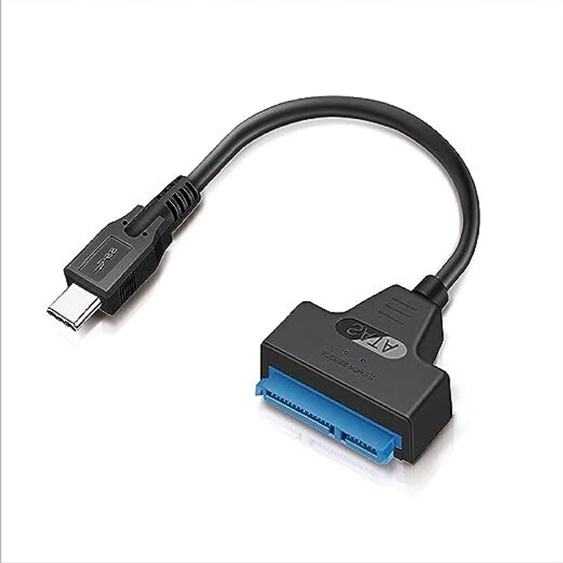 RuhZa USB C SATA, USB 3.1 Type C Gen 2 Adapter Cable Hard Drive Converter 2.5 inch Desktop, Laptop,(For SATA, Black)