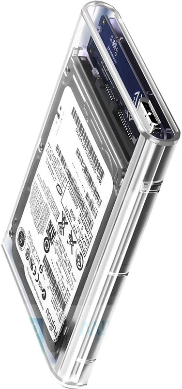 SAENTE USB 3.0 HDD SSD External Enclosure – 2.5” Tool-Free SATA Case 2.5 inch Shock Resistant Water Proof HDD Enclosure(For SATA, Transparent)
