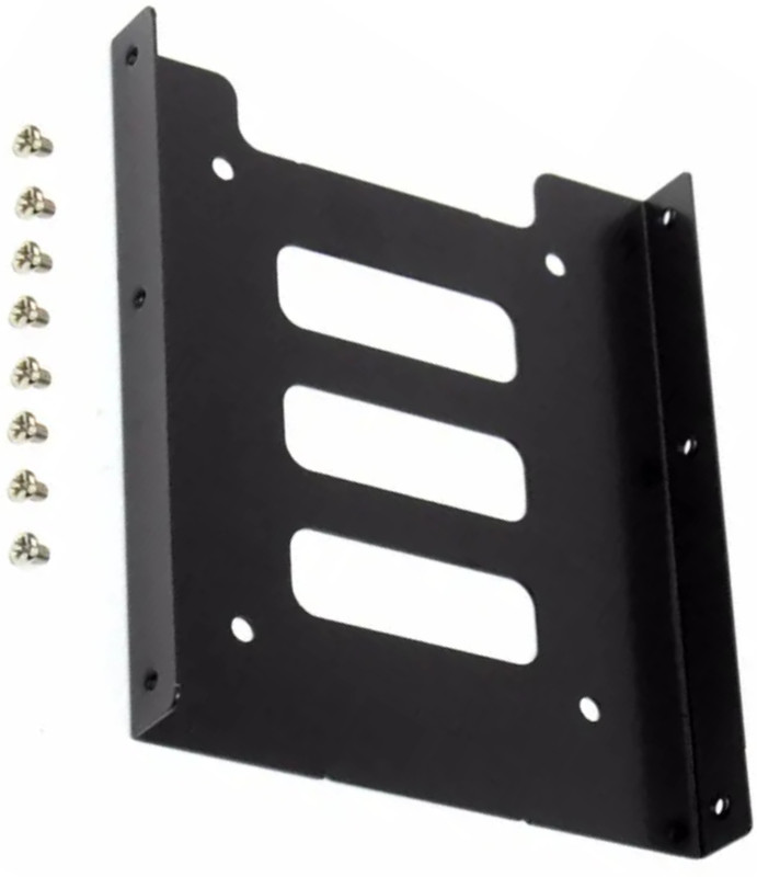 Paruht (2 Pcs) 2.5" to 3.5" Bay Dual SSD Mounting Bracket Trey HDD Bracket 2.5 inch Internal Hard Drive 2.5" and 3.5" Dual Bay(For 2.5" to 3.5" Dual Bay, SSD/HDD, Internal Hard Drive, Metal Mounting, Mounting Bracket, Black, 1P)
