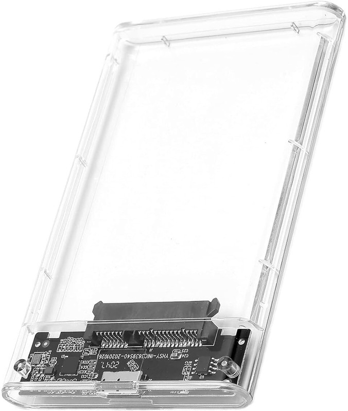 OG X NEXSA Transparent USB 3.0 to SATA Hard Drive Enclosure – Tool-Free External Case 2.5 inch Shock Resistant Fast Transfer Speed Up to 5 Gbps & Up to 4TB Storage Capacity 2.5 SATA SSD HDD(For Computer, Laptop, Desktop, PC, Transparent)