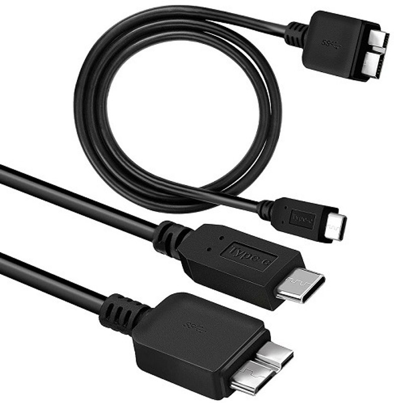 Jihaan USB External Hard Drive Cable 35CM, USB 3.0 Micro B Cable 5Gbps Data, USB 2.5 inch usb type cable(For round, Black)