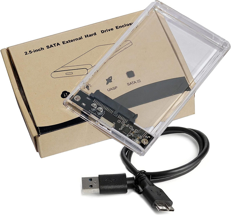 RuhZa Portable Hard Disk Adapter for HDD and SSD, 2.5 inch Water Proof usb cable(For glasses, Black)