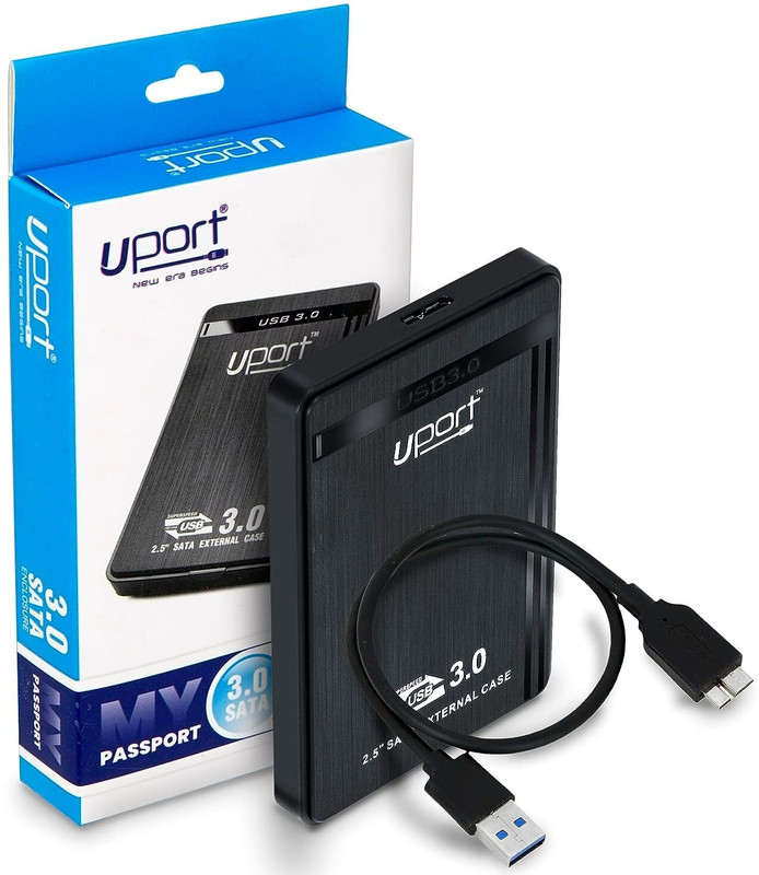 UPort USB 3.0 SATA ENCLOSURE 2.5 inch Shock Resistant HDD CASING(For UNISEX, Black)