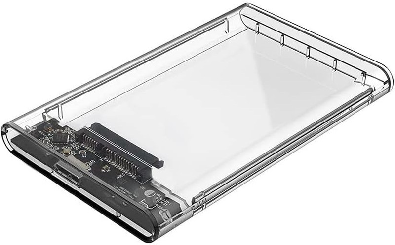OG X NEXSA 2. 5 inch Transparent USB3. 0 Hard Drive Enclosure 2.5 inch Shock Resistant Water Proof Hard Drive Enclosure(For 2.5 SATA SSD Casing USB 3.0 Portable External Hard Drive/SSD Transparent Case, White)