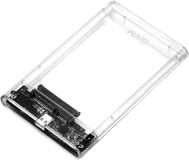 EVM 2.5 SATA Casing High speed USB 3.0 2.5 inch Shock Resistant Internal Hard Drive Enclosure(For Laptop, Desktop, Black Translucent)