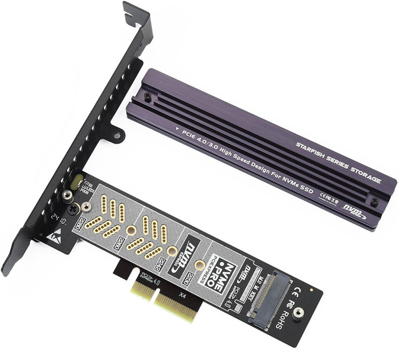 Zorbes PCIe 40 NVMe SSD Expansion Card with Aluminum Heatsink for Desktop PC 2.5 inch PCIe Adapter Card(For NVMe SSD Expansion, Black)