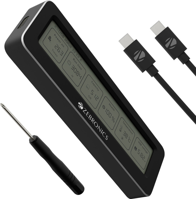 ZEBRONICS Zeb-CMN1000D 3.5 inch SSD Enclosure(For M.2 NVMe/SATA, Black)