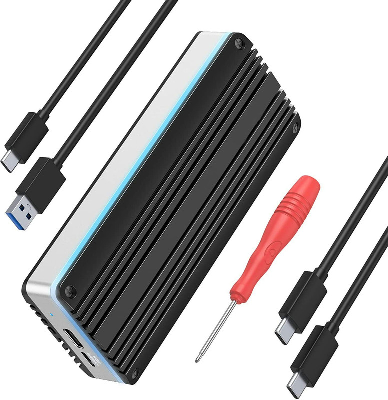 Etzin 12+16 Pin USB C 3.2 SSD Enclosure Adapter with Adjustable Indicator EPL-942HS 3 inch Shock Resistant SSD ENCLOSURE(For LAPTOP, COMPUTER, Black)