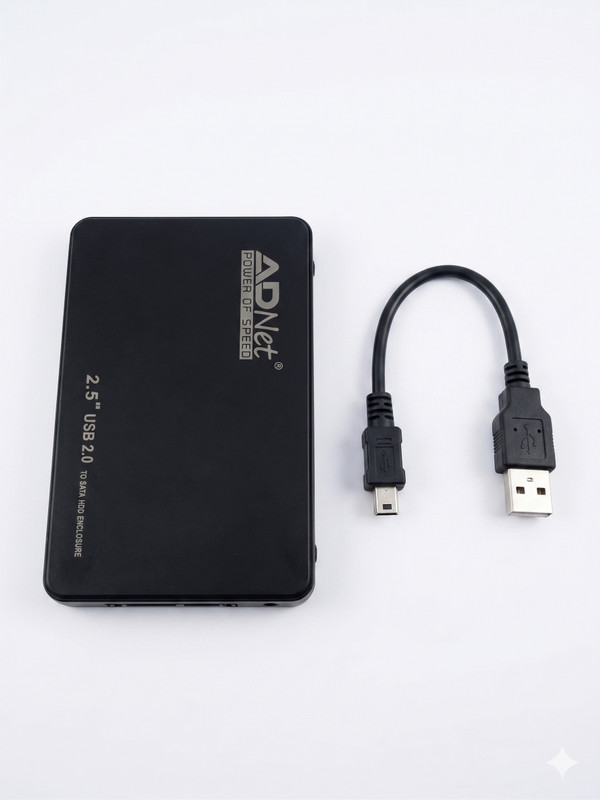 AimComputerHub AdNet Sata HDD Enclosure High Speed 3 TB 2.5 inch External Hard Drive Enclosure(For Laptop, Desktop, Mac Drive, 2.5 inch SATA HDD/SSD., Black)
