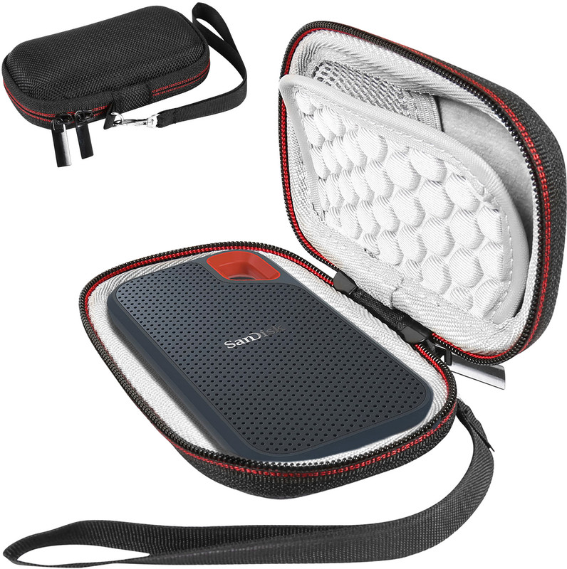 Zeitel Hard Drive Storage Bag for SanDisk 500GB/ 250GB/ 1TB/ 2TB 2.5 inch Shock Resistant Hard Disk Case(For Hard Drive, Black)