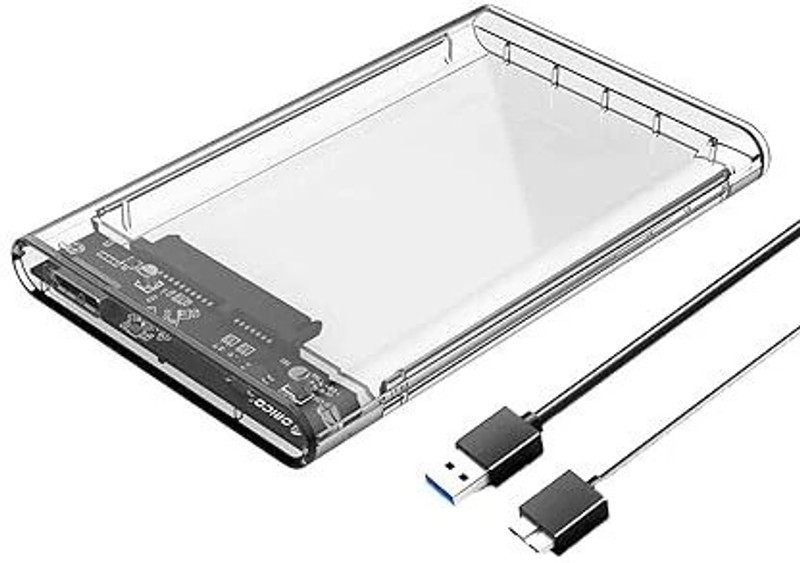 ALRITO USB 3.0 to SATA III HDD SSD Casing Transparent 2.5 inch Shock Resistant TRANSPARENT Casing(For 2.5 Inch HDD & SSD, Transparent)
